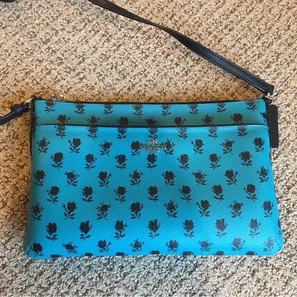 Coach Handbags - Coach blue rose printed crossbody